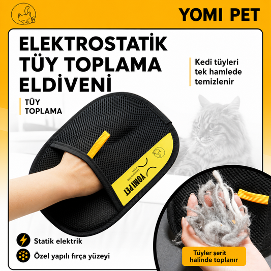YOMI PET™ Kedi Köpek Tüy Toplama Eldiveni